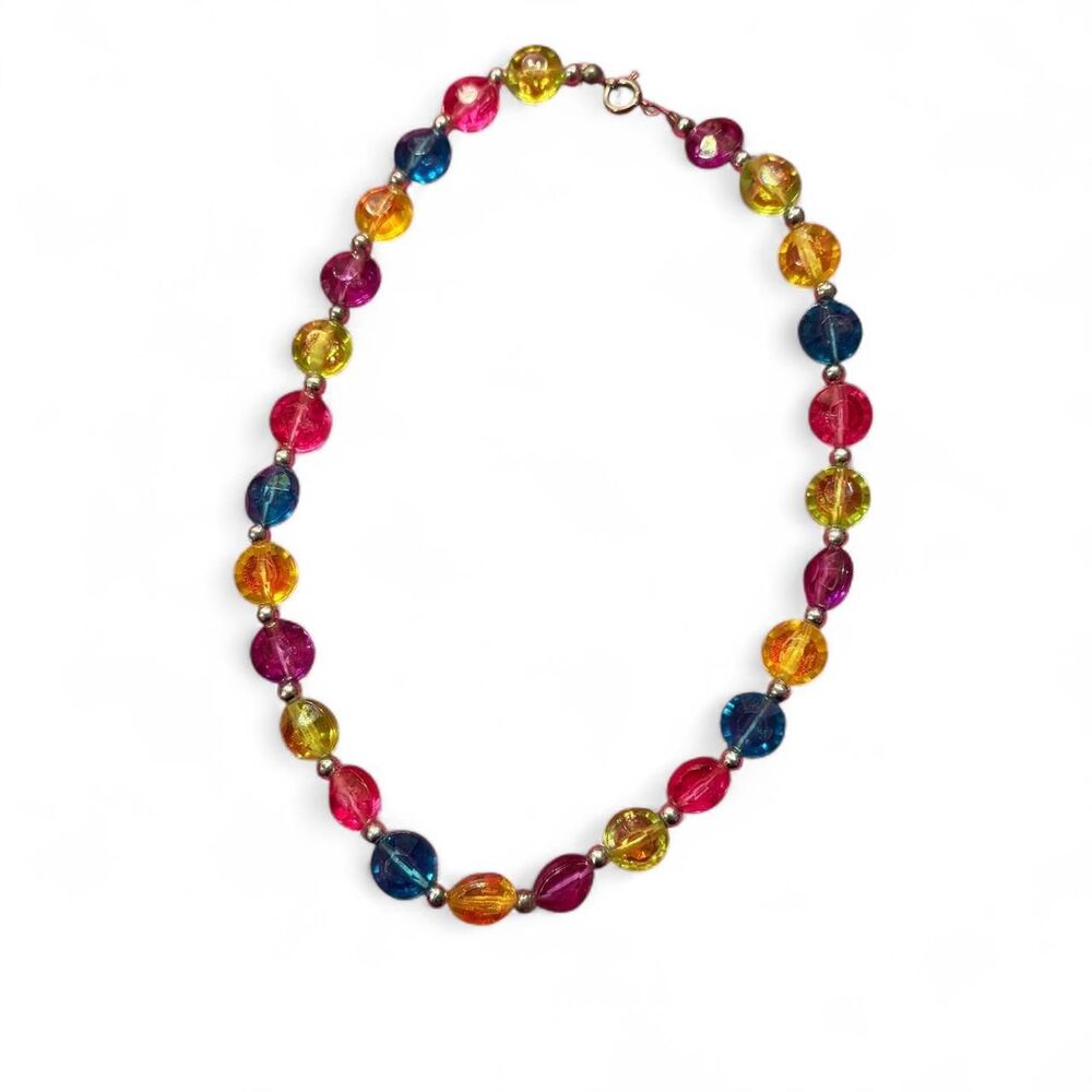 14 in beaded rainbow necklace